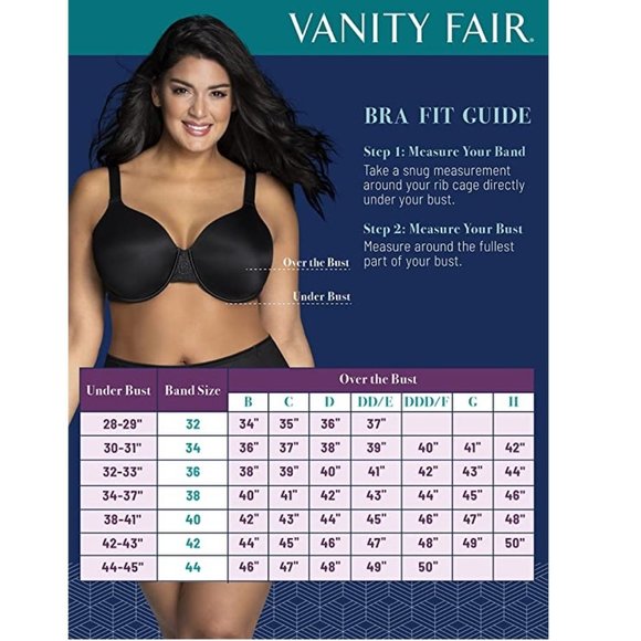 🎁 Vanity Fair Beauty Back Full Coverage Underwire Smoothing 75345 Bra 2-Pack - Picture 6 of 10